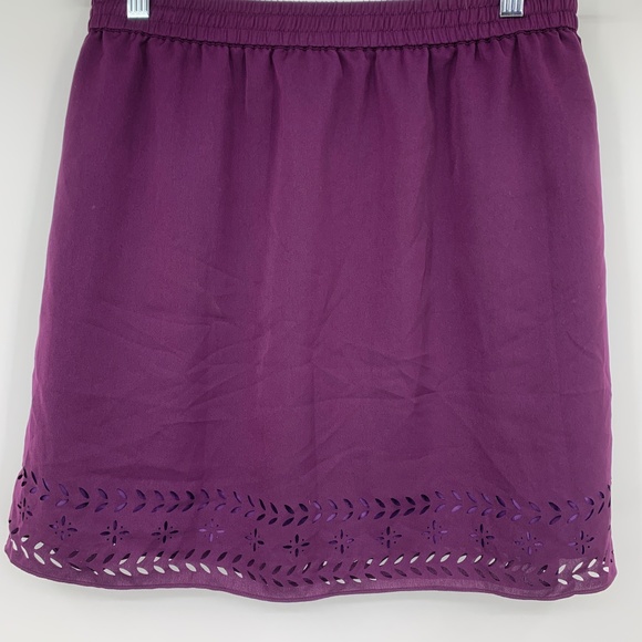 J Crew womens skirt 6 mini purple pull on lined - Picture 2 of 4